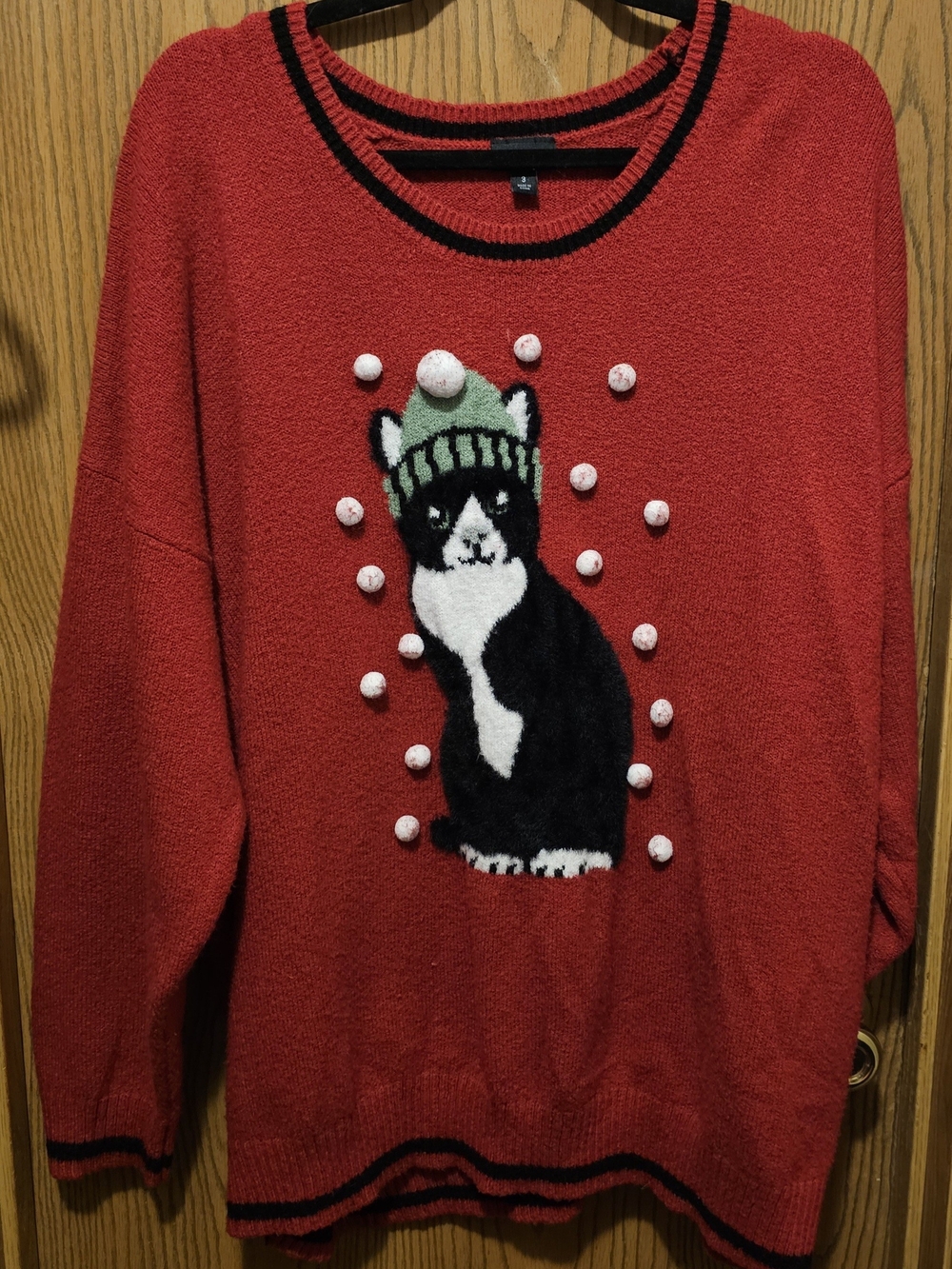 torrid Red Cat Pullover Sweater with Pom-Pom Accents